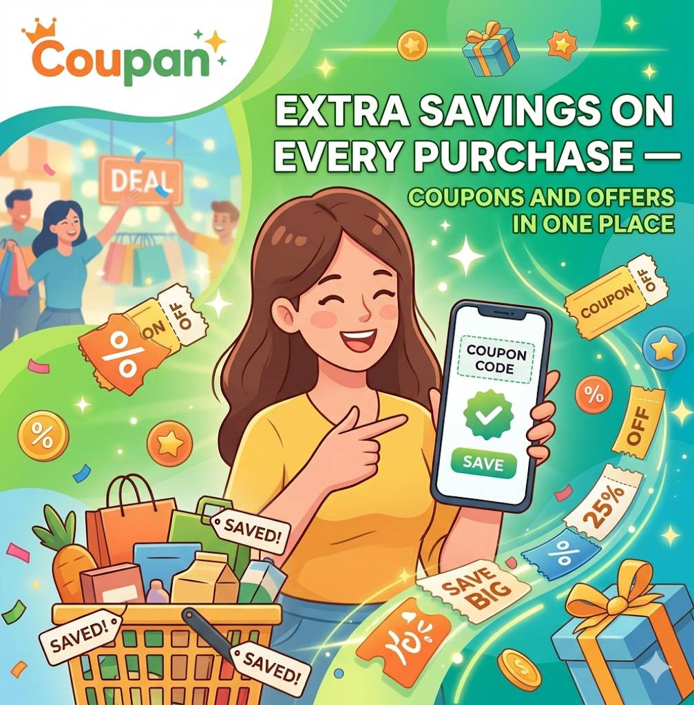 Shopping and savings — families browsing deals online